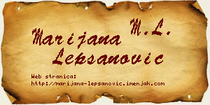 Marijana Lepšanović vizit kartica